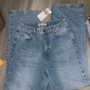 Zara Blue Straight Jeans nwt
